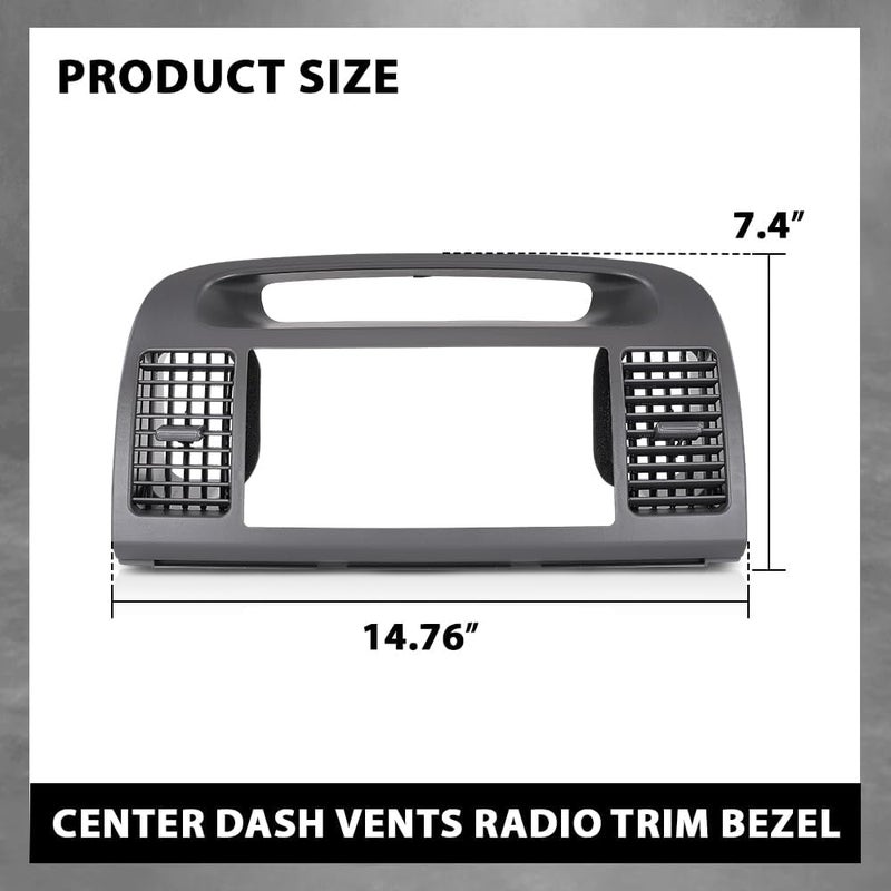 GPLUS Center Dash Bezel Trim Compatible with Toyota Camry 2002-2006 Radio Bezel AC Air Vents Gray Dashboard Cover - Image 5